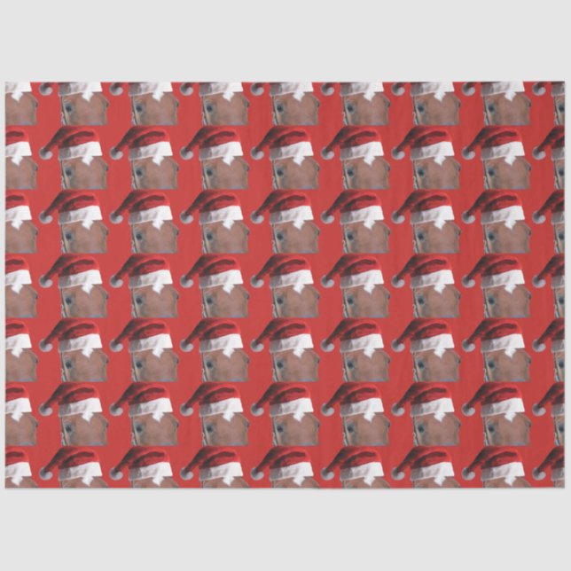Santa Claus Christmas Horse Tissue Paper (Front)
