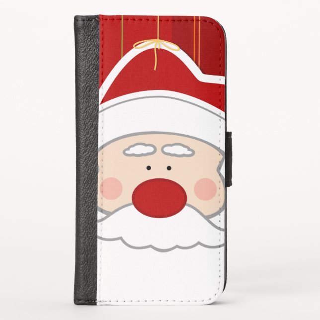 Santa Claus Christmas Humor iPhone Wallet Case (Front)