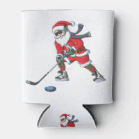 Santa claus christmas ice hockey gifts kids boys.p can cooler