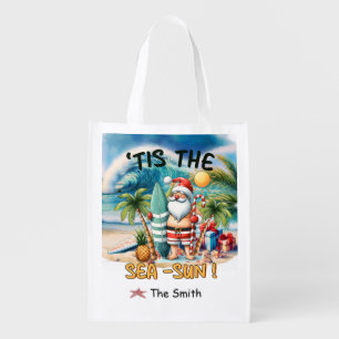 SANTA CLAUS Christmas in July at Beach Grocery Bag