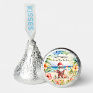 Santa Claus Christmas in July at the beach surfer Hershey®'s Kisses®