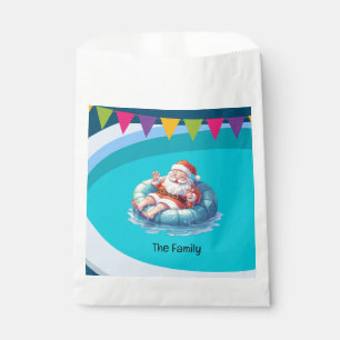 Santa Claus Christmas in July Pool Party Favor Bag