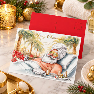 Santa Claus Christmas in Spa for Spa Lovers Postcard