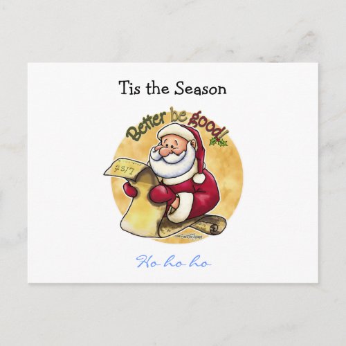 Santa Claus Christmas List Holiday Postcard