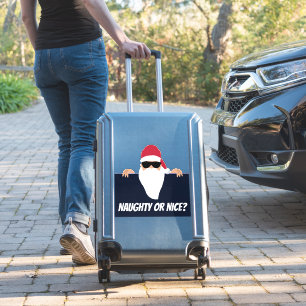 SANTA CLAUS CHRISTMAS LUGGAGE - CAR DECAL STICKER