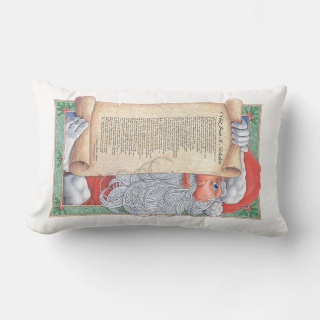 Santa Claus Christmas Lumbar Pillow (Front)