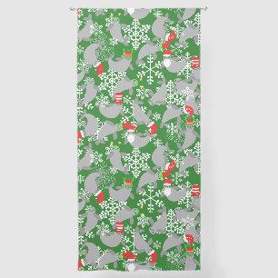 santa claus christmas manatee green sheer curtains