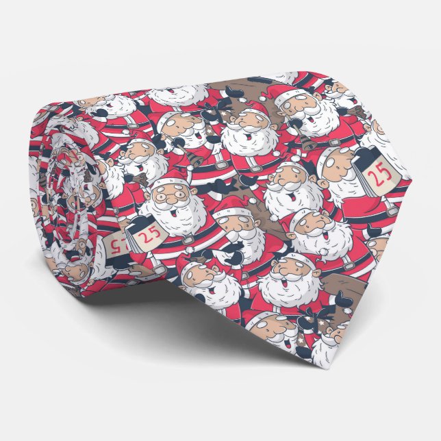 Santa Claus Christmas Neck Tie (Rolled)