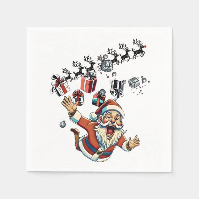 Santa Claus Christmas Paper Cup Napkins (Front)