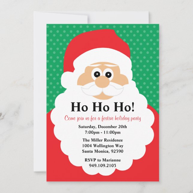 Santa Claus Christmas Party Invitation (Front)