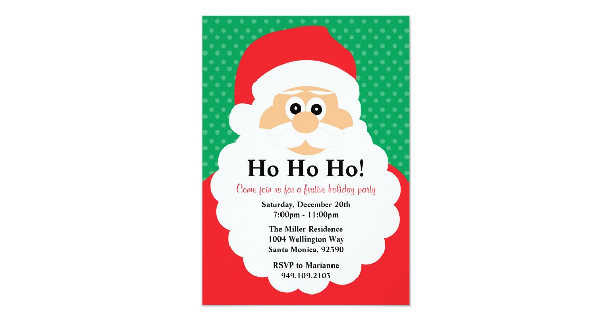 Santa Claus Christmas Party Invitation | Zazzle.com