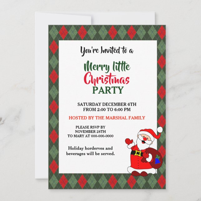 Santa Claus Christmas Party Invitation (Front)