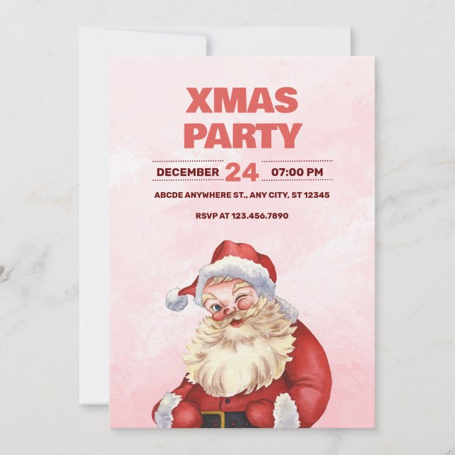 Santa Claus christmas party Invitation (Front)