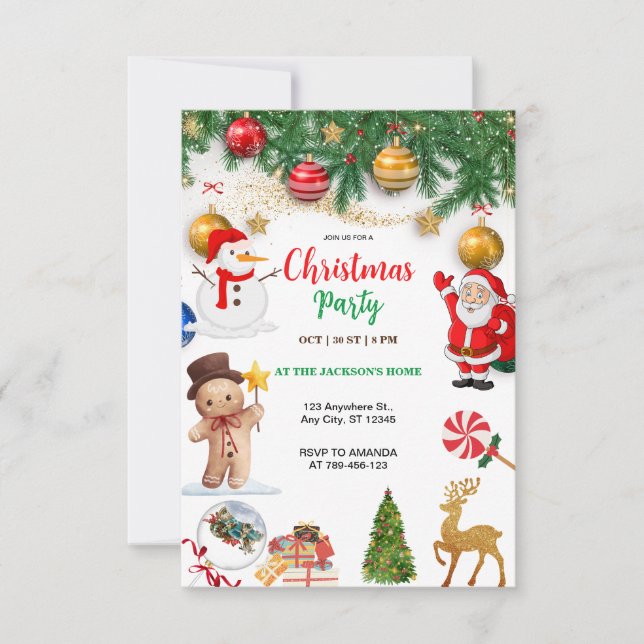 Santa Claus Christmas Party Invitation (Front)