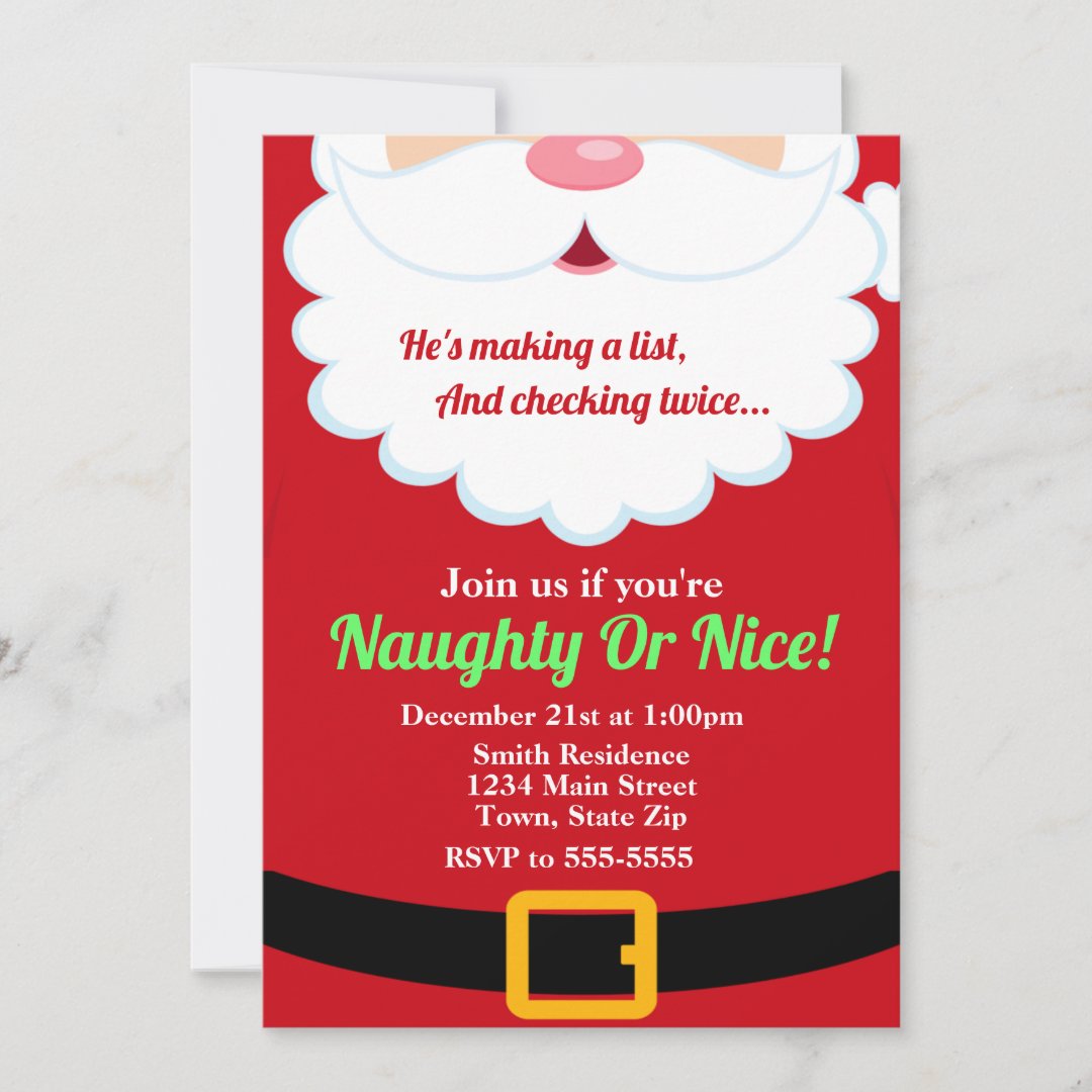 Santa Claus Christmas Party Invitation Holiday Kid | Zazzle