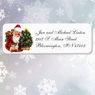 Santa Claus Christmas Personalize Return Address Label
