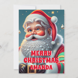 Santa Claus Christmas Personalized Kids Holiday Card
