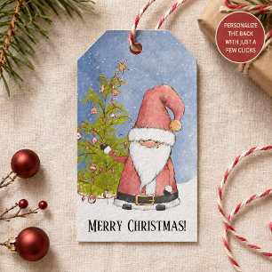 Santa Claus Christmas Pop By Gift Tags