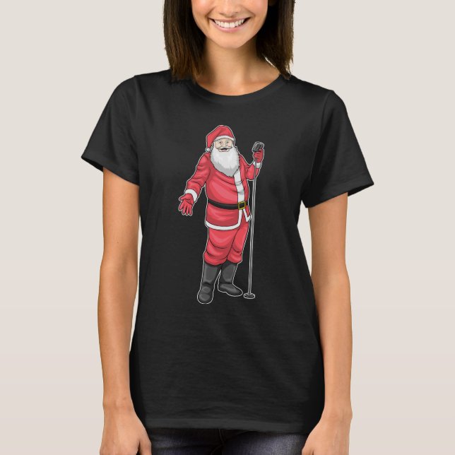 Santa Claus Christmas Singer T-Shirt (Front)
