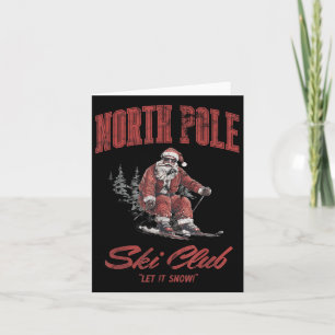 Santa Claus Christmas Snow Skiing At The North Le Card