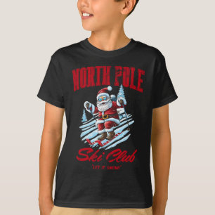 Santa Claus Christmas Snow Skiing At The North Pol T-Shirt
