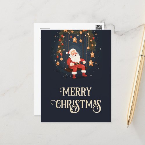 Santa Claus Christmas Stars Postcard