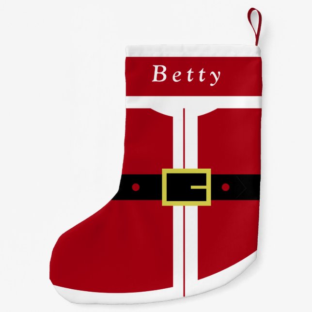 Santa Claus Christmas Stocking Personalized Name (Back)