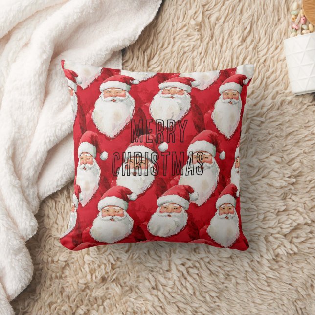 Santa Claus Christmas Throw Pillow (Blanket)