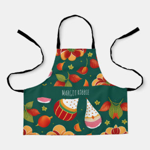 Santa Claus Christmas Toys Retro Pattern Apron