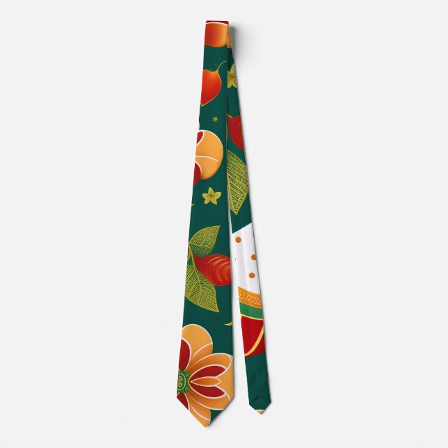 Santa Claus Christmas Toys Retro Pattern Neck Tie (Front)