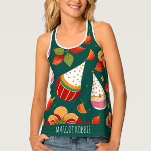 Santa Claus Christmas Toys Retro Pattern Tank Top