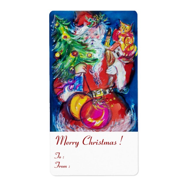 SANTA  CLAUS ,CHRISTMAS TREE TOYS AND GIFTS Whıte Label (Front)
