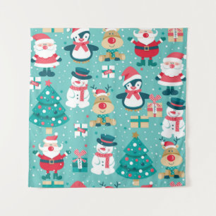 Santa Claus Christmas Vintage Pattern Tapestry