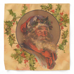 Santa Claus Christmas Vintage Portrait Bandana