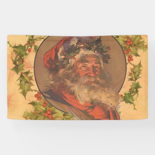 Santa Claus Christmas Vintage Portrait Banner