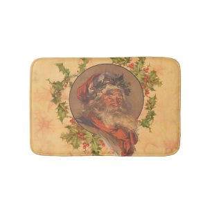 Santa Claus Christmas Vintage Portrait Bath Mat