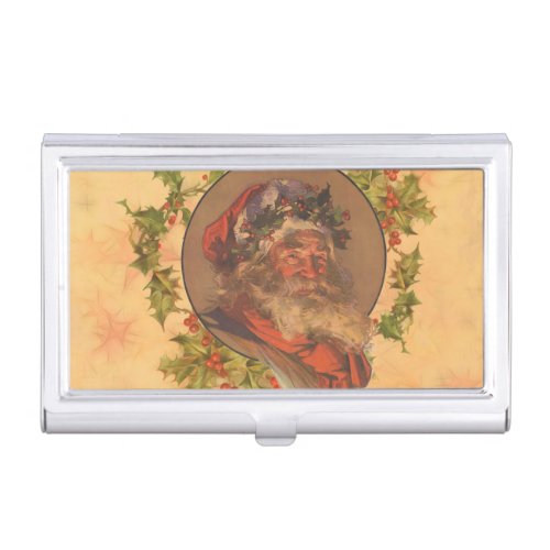 Santa Claus Christmas Vintage Portrait Business Card Case