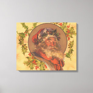 Santa Claus Christmas Vintage Portrait Canvas Print
