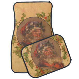 Santa Claus Christmas Vintage Portrait Car Floor Mat
