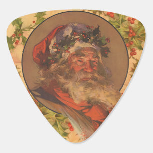 Santa Claus Christmas Vintage Portrait Guitar Pick