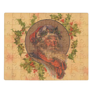 Santa Claus Christmas Vintage Portrait Jigsaw Puzzle