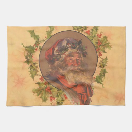 Santa Claus Christmas Vintage Portrait Kitchen Towel