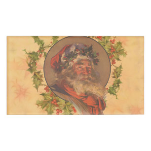 Santa Claus Christmas Vintage Portrait Name Tag