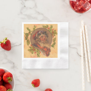 Santa Claus Christmas Vintage Portrait Napkins