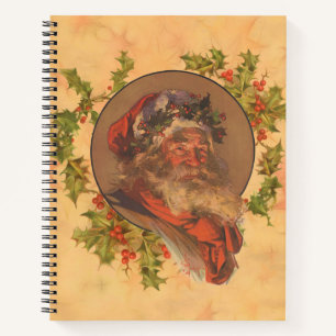 Santa Claus Christmas Vintage Portrait Notebook