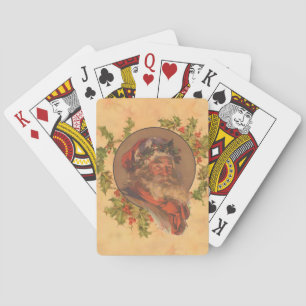 Santa Claus Christmas Vintage Portrait Poker Cards