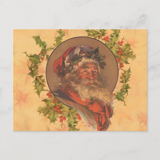 Santa Claus Christmas Vintage Portrait Postcard (Front)