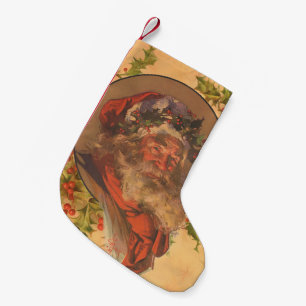 Santa Claus Christmas Vintage Portrait Small Christmas Stocking