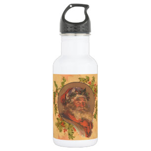 Santa Claus Christmas Vintage Portrait Stainless Steel Water Bottle