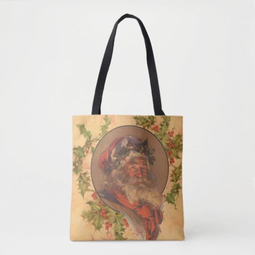 Santa Claus Christmas Vintage Portrait Tote Bag